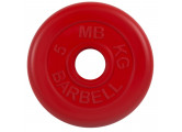 Диск обрезиненный d51мм MB Barbell MB-PltC51-5 5кг красный