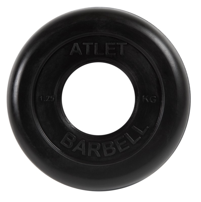 Диск обрезиненный d51мм MB Barbell Atlet 1,25кг черный MB-AtletB51-1,25 795_800