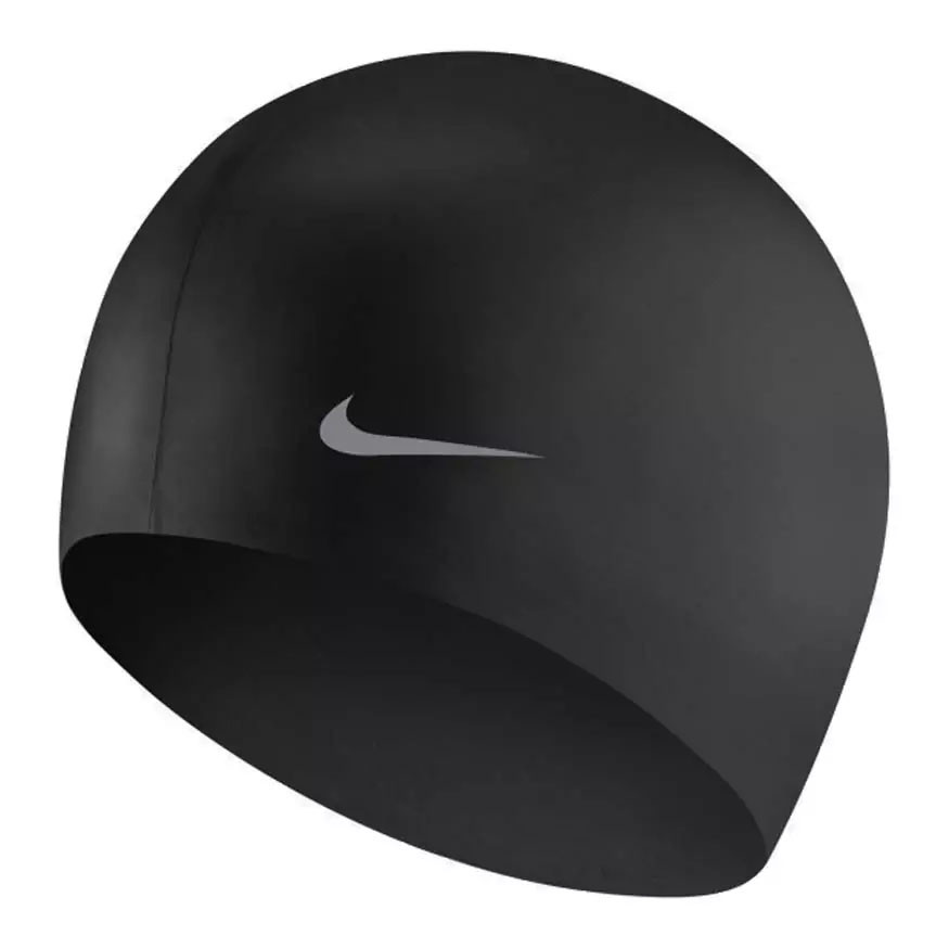 Шапочка для плавания детская Nike Solid Silicone Youth, TESS0106001, Черный, силикон 875_875